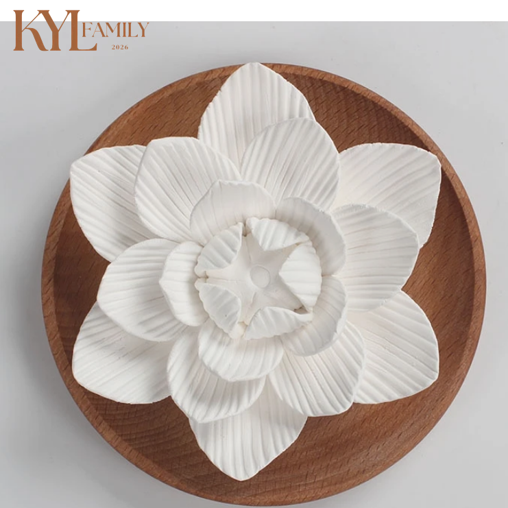 【KYL】 陶瓷擴香石 香氛石 手工捏花精油香氛擴香石 擴香陶瓷花附底盤