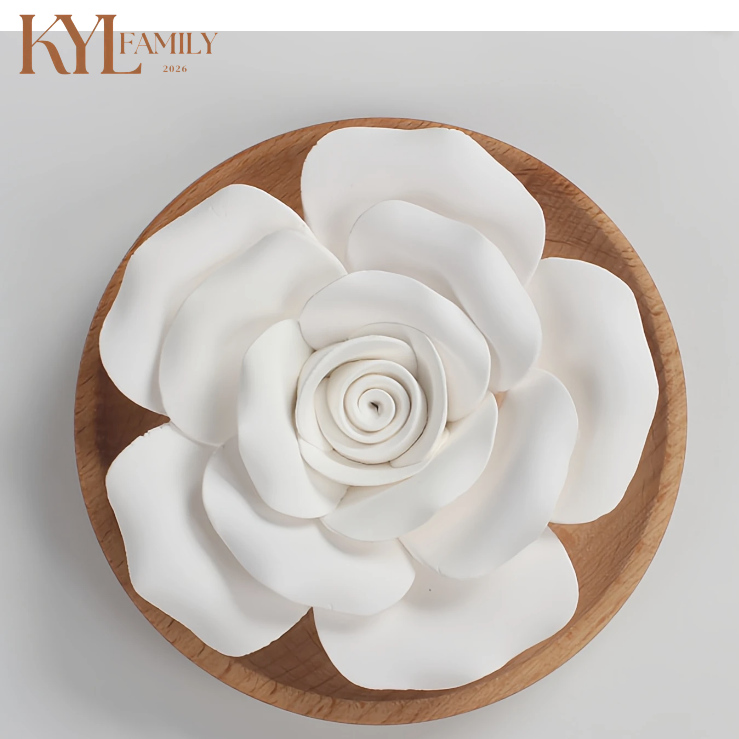 【KYL】 陶瓷擴香石 香氛石 手工捏花精油香氛擴香石 擴香陶瓷花附底盤