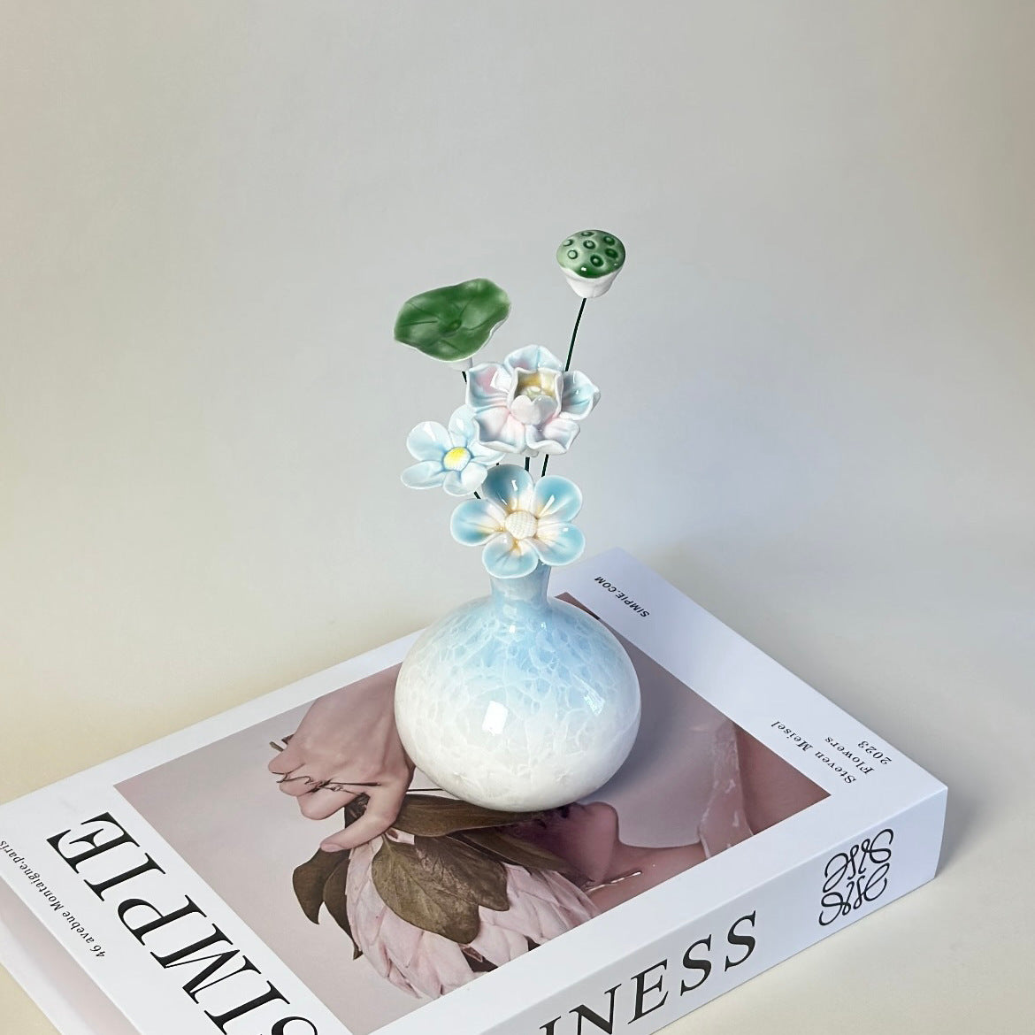景德鎮手工陶瓷花 花瓶 永生花居家裝飾擺件